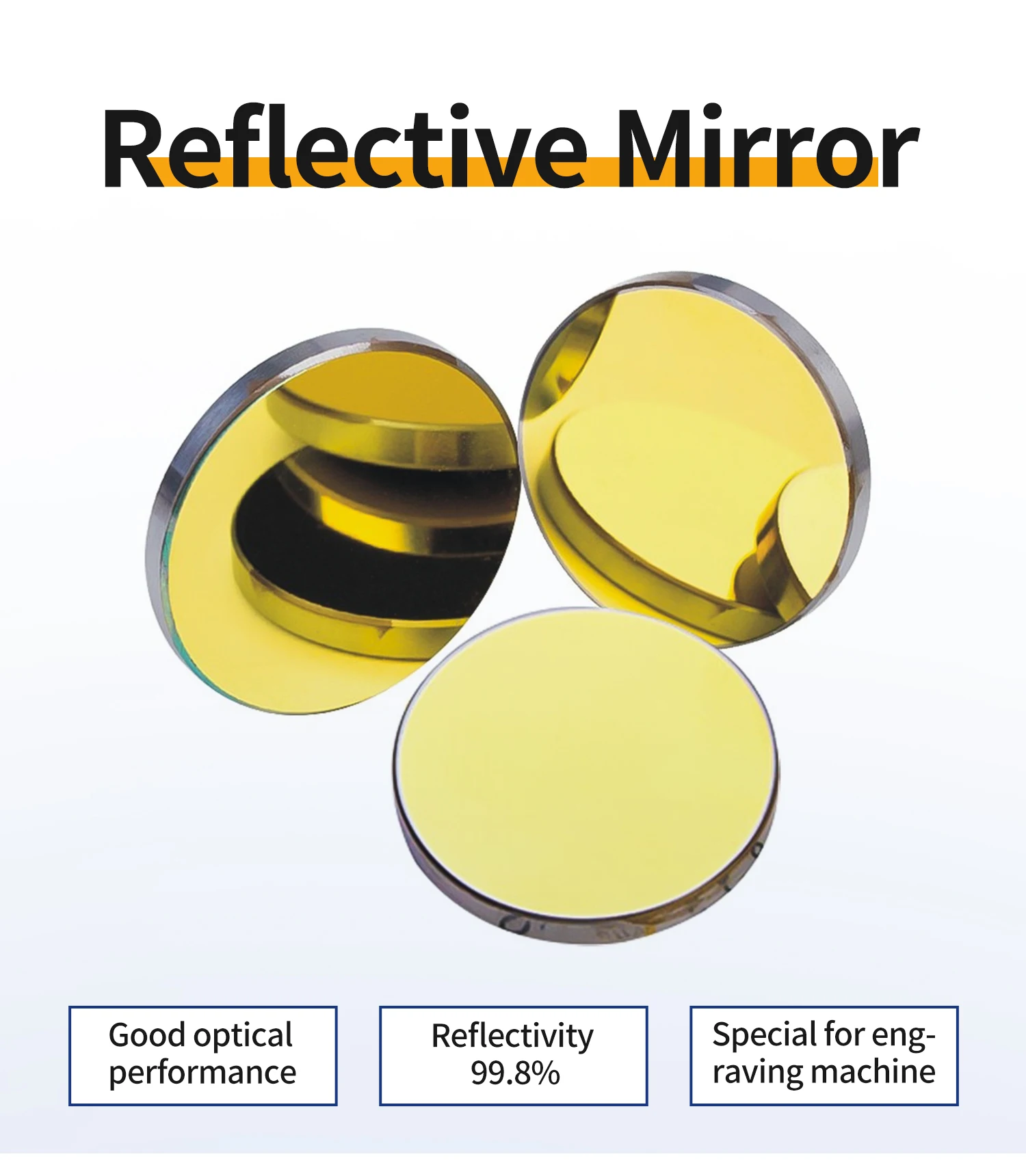 Co2 Laser Lenses Reflection Mirror Dia.19/20/25/30/38.1mm Thickness 3mm