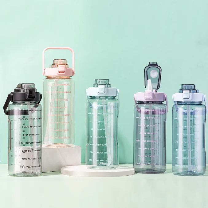 Large Capacity 2 Litre Plastic Sippy Cup for Kids - Eco-Friendly Drinking  Bottle with Straw Lid, Ideal for Sports & Outdoor Activities