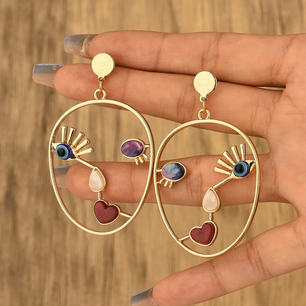 Vintage Gold Geometric Stud Earrings Perfect Party Gifts