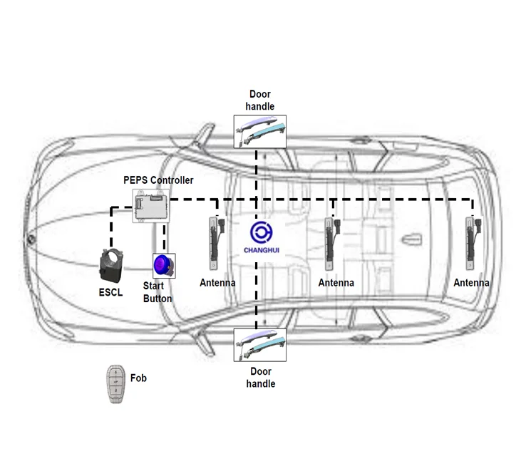 PKE passive keyless entry, RKE module,PEPS product for the passenger ...