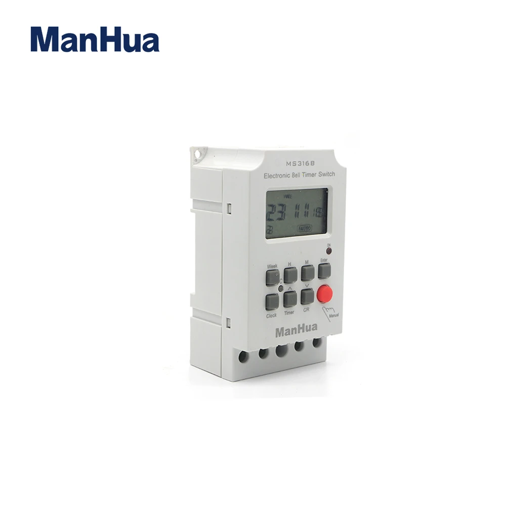 Manhua MS316B 220V 25A 68 on Timer Switch for Muslim Pray and School Bell
