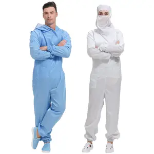 Antistatic Polyester Work Coverall with Hood High Tenacity for Spray Painting and Cleanroom Dust-Proof Protection
