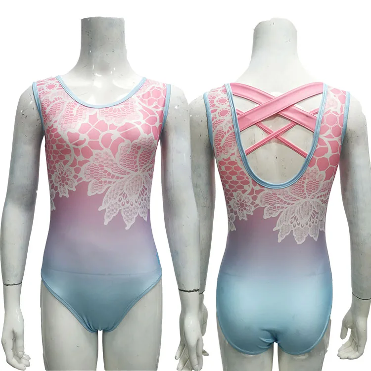 オンブル体操女の子レオタードシャインファンシー昇華プリント