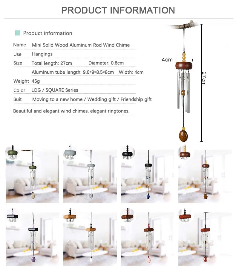 Eco-Friendly Metal Wind Chimes Birthday Gift for the Garden Wall Decorated with Steel Iron Handcrafted Wood Craft for Home Use