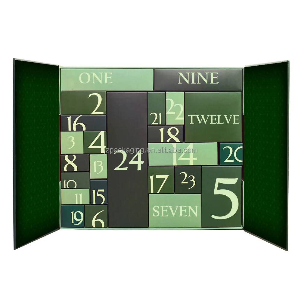 Customized Empty Advent Calendar Beauty Packaging Box Makeup Christmas Advent Calendars 24 Days Advent Calendar Box for Cosmetic