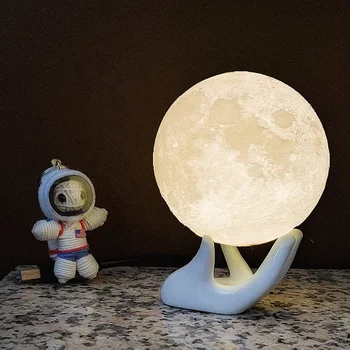 Multicolor Home Decoration customised table lamps touch mood lights moon lamp small 3d led night light for kids