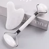 Rullo di giada bianca e cuore Gua Sha (senza scatola)