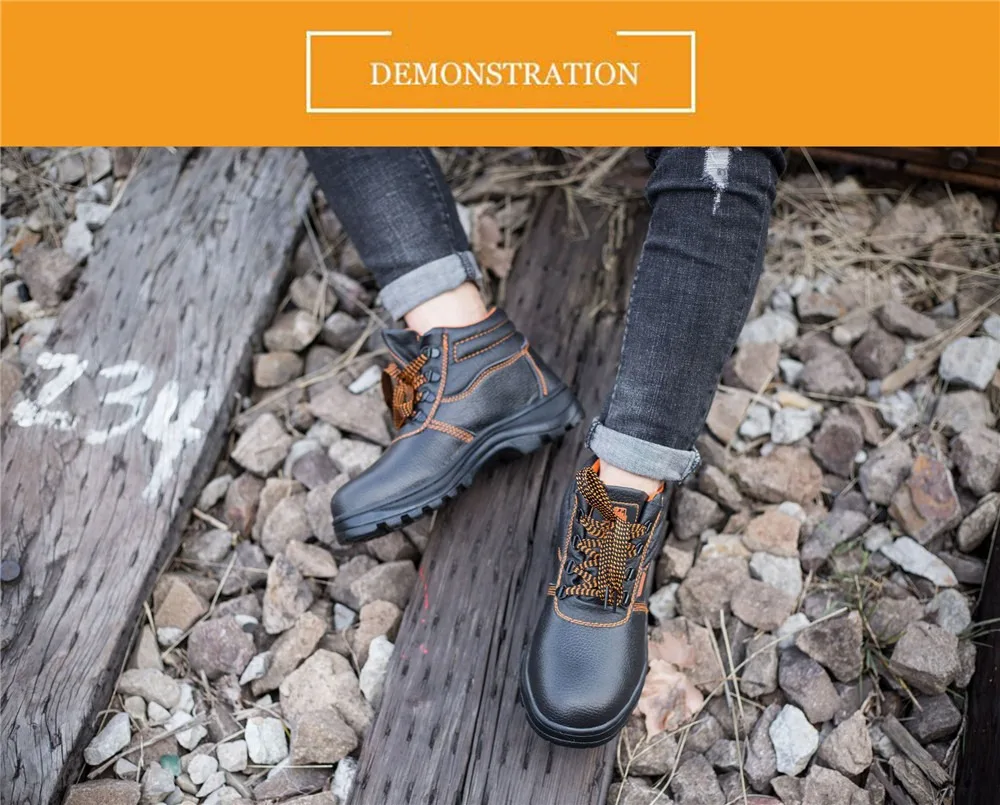 High Quality Cheap Price Men Work Safety Shoes Boots With Steel Toe And