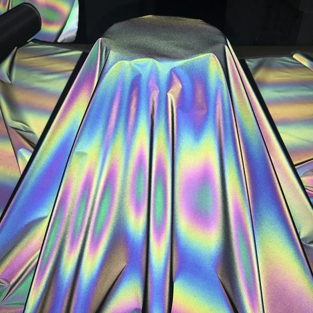 Rainbow Neon Iridescent Reflective Fabric Functional Fabric for Jacket -  China Fabric and Reflective price