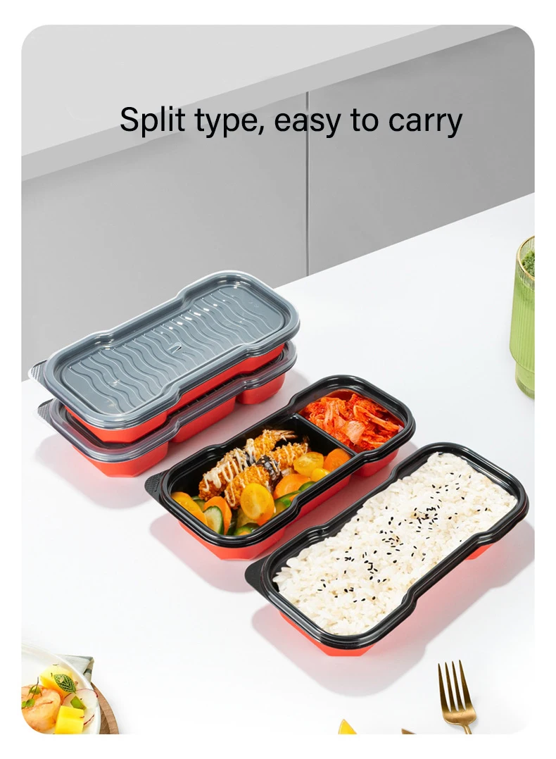 Disposable plastic lunch box thickened takeaway lunch packaging box soup bowl microwaveable Food Container supplier