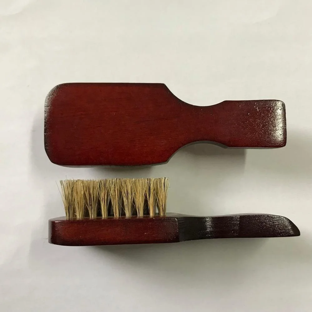 Chinese Customer logo Wooden Mini Club Pure Boar Bristle Hair Brush Wholesale