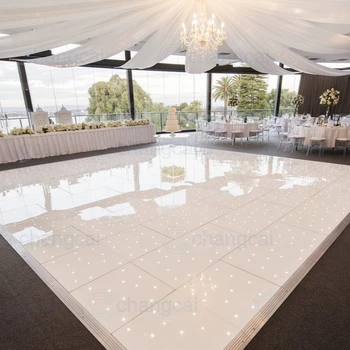 20ft x 20ft White LED Starlit Dance Floor with Backdrop for Wedding Stage Decoration