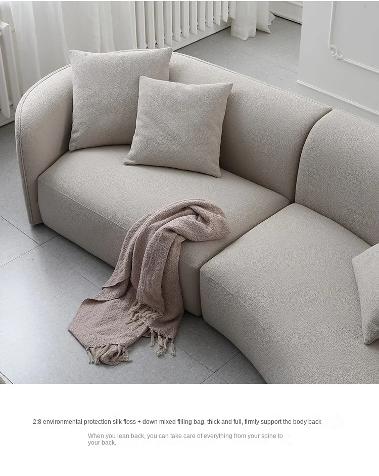 Luxury Modern Style Living Room Interior Curved Sofa & Lounge Chair Set Sofa Set Furniture Living Room