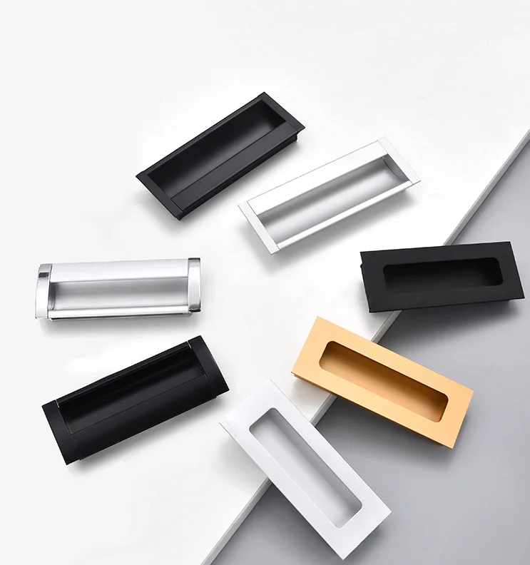 TOPLINK Invisible Handle Modern Simple Drawer Sliding Door Concealed slotting Cabinet Concealed aluminum alloy Handle