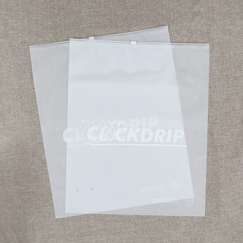 Printed Logo Resealable Poly Pe Clothing T-shirts Bag Custom Frosted ...