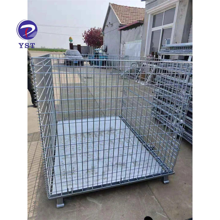 Galvanized Folding Stackable Transport Potato Onion Storage Mesh Cages
