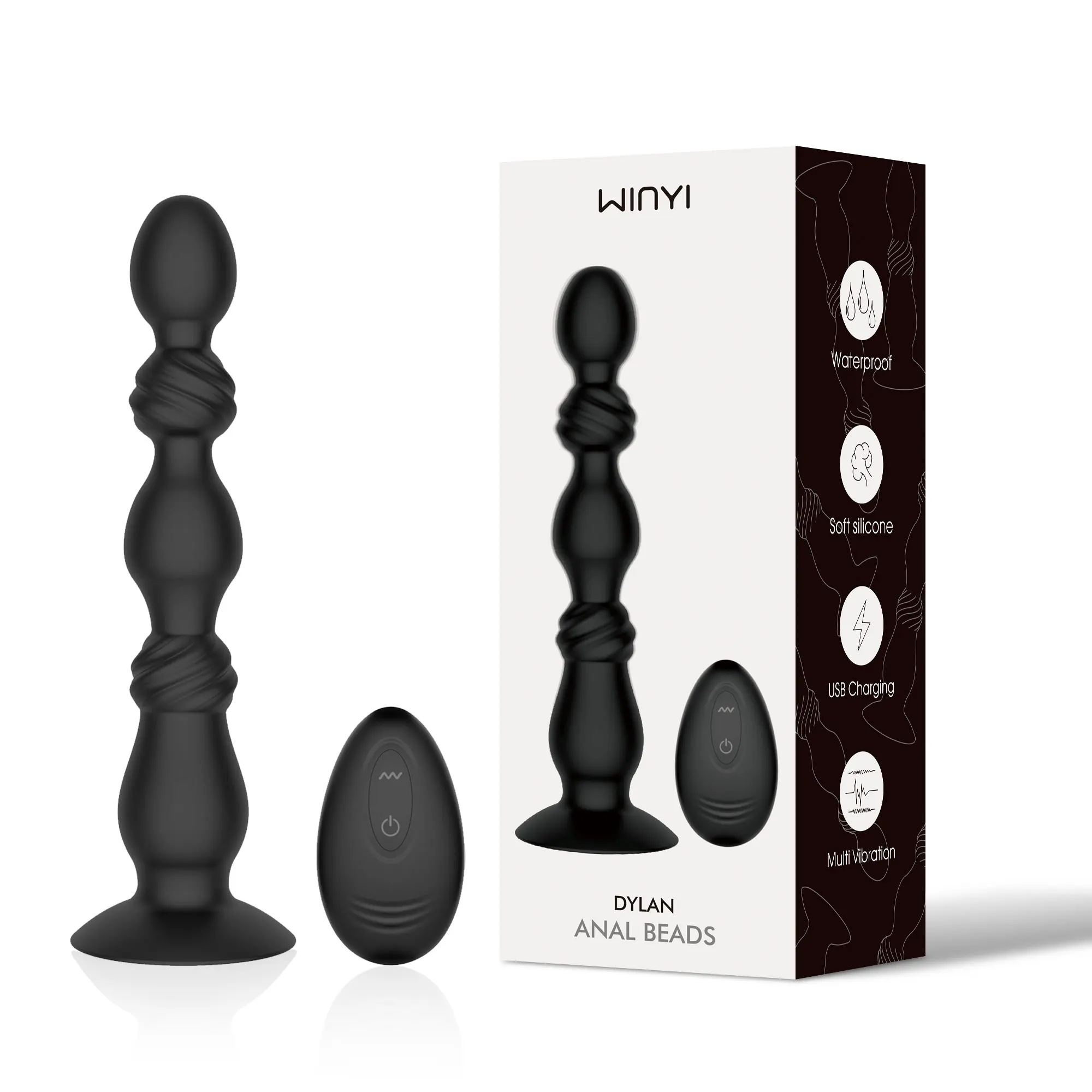 WINYI Anal Bead Vibrator - Remote Controlled Silicone Sex Toy
