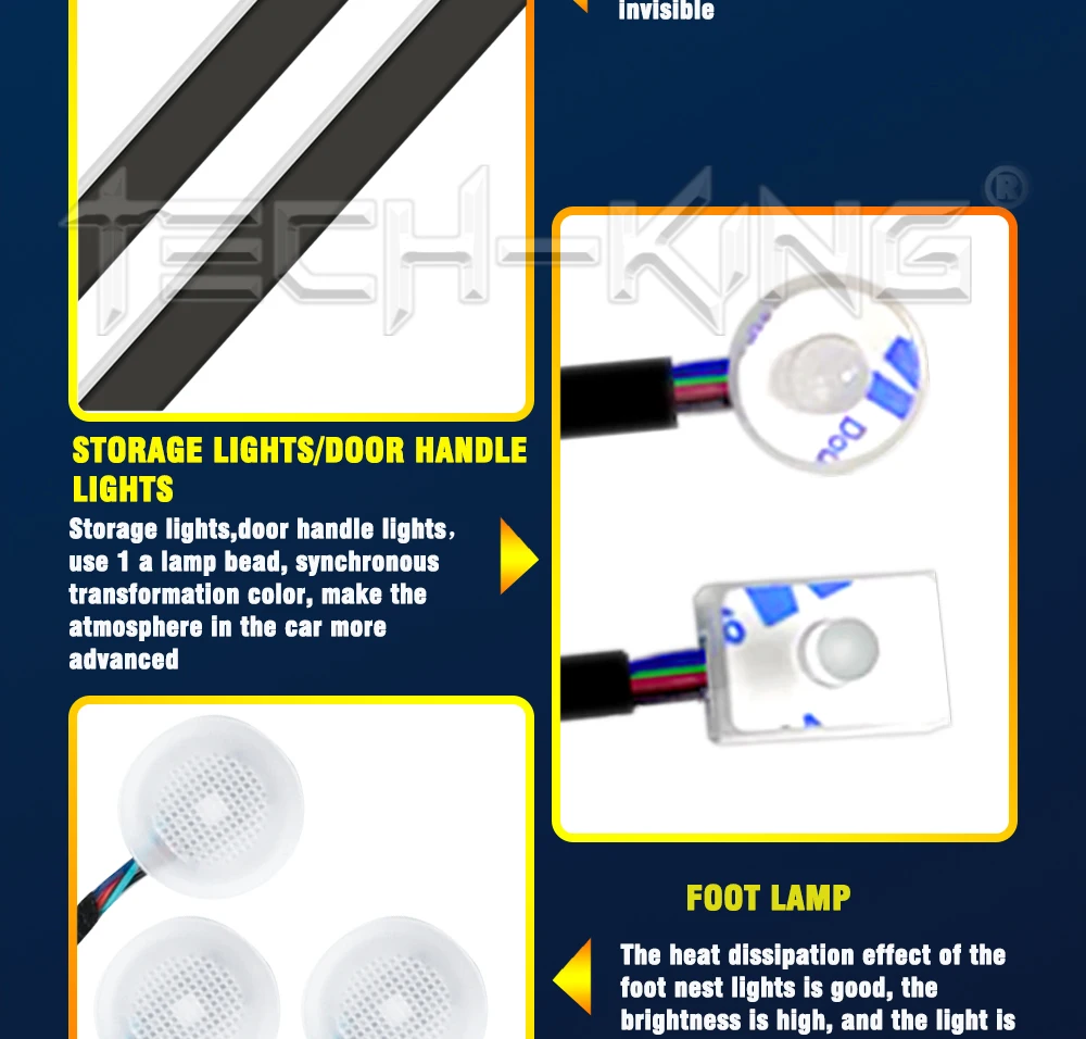 Car Universal 18 In 1 LED Ambient Lights RBG RGBW By App Control Strip Light Guide Fiber Optic Decoration Atmosphere Lamp