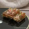 Plastic square bowl - amber