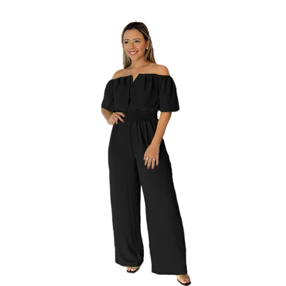 One Piece Jumpsuit 2022 Onepiece Collar Waist Loose Wideleg Pants