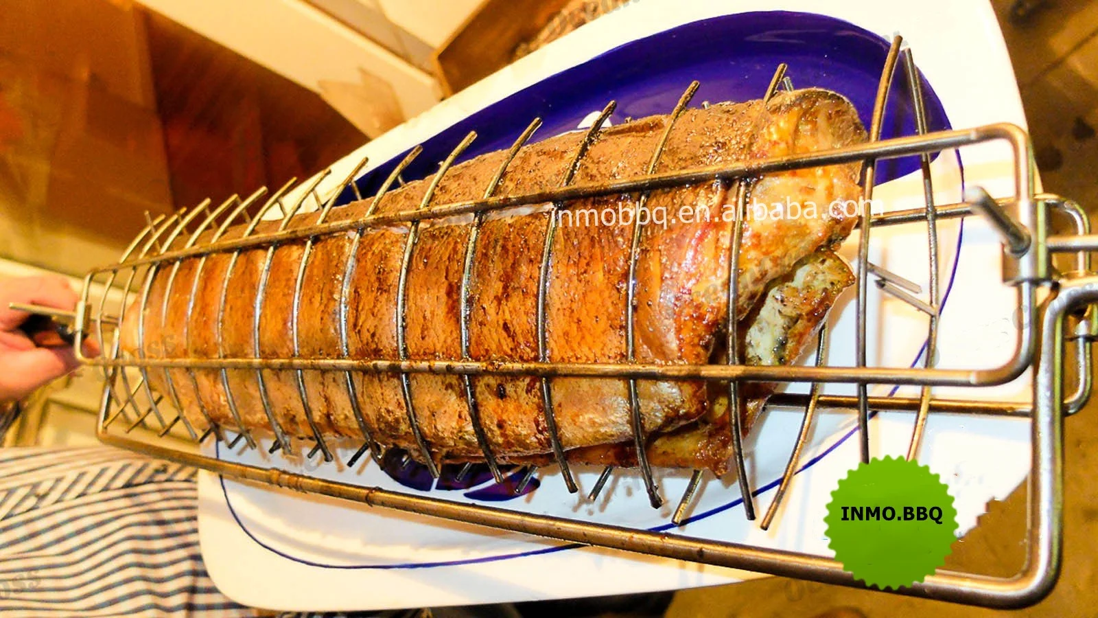 bbq fish accessories Kitchen Groups Steel Non-Stick Coating Grill Net Barbecue Grilling Fis smoker grill Outset QC70 18 1/4" x