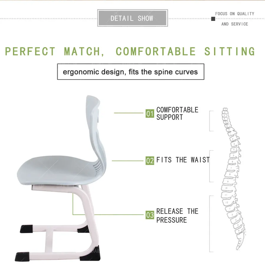 Sled Student Study Chair Bow Shaped Classroom Training Chair Conference Meeting Chair For Primary School Library Reading Room