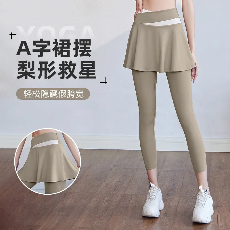 Two-Piece Anti-Exposure Cross Waist Japan Xxx Women Sexy Yoga Pants Camel Toe G High Waist Lift Flared Yoga Leggings