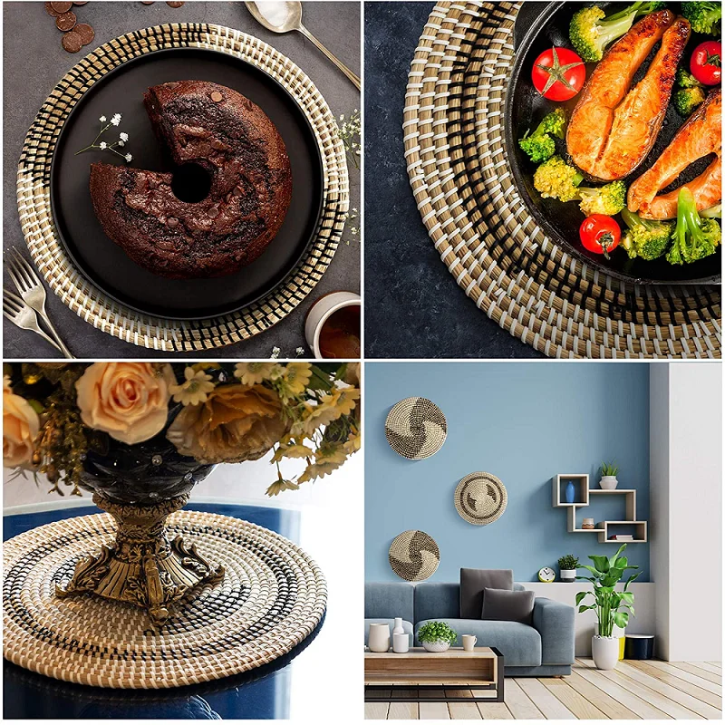 Oversized Boho Room Jute Straw Handwoven Natural Wicker Woven Hanging