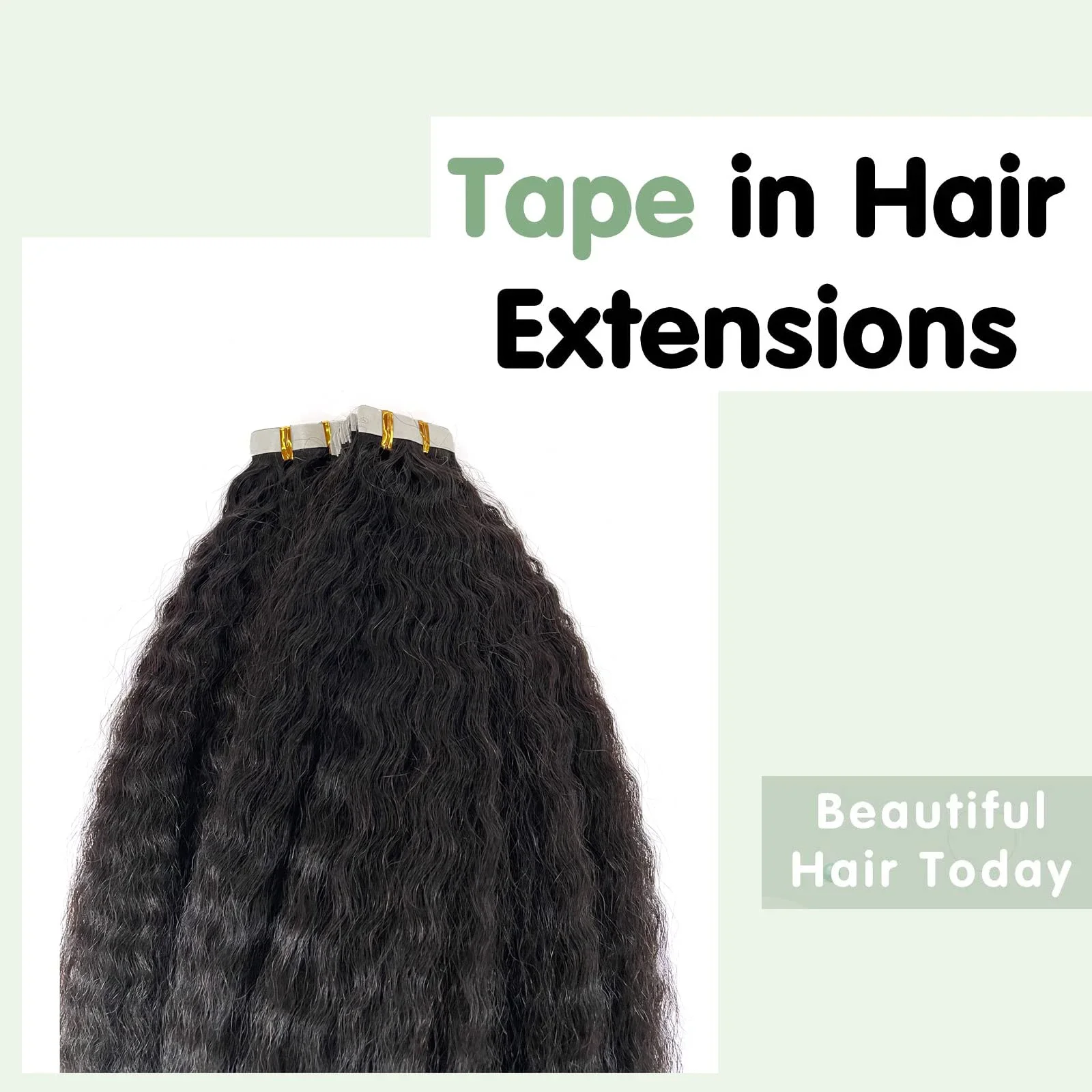 Kinky Straight Tape In Hair Extensions 100 Human Hair Remy 20Pcs Natural Color Skin Weft Tape In Extension_voghion.com