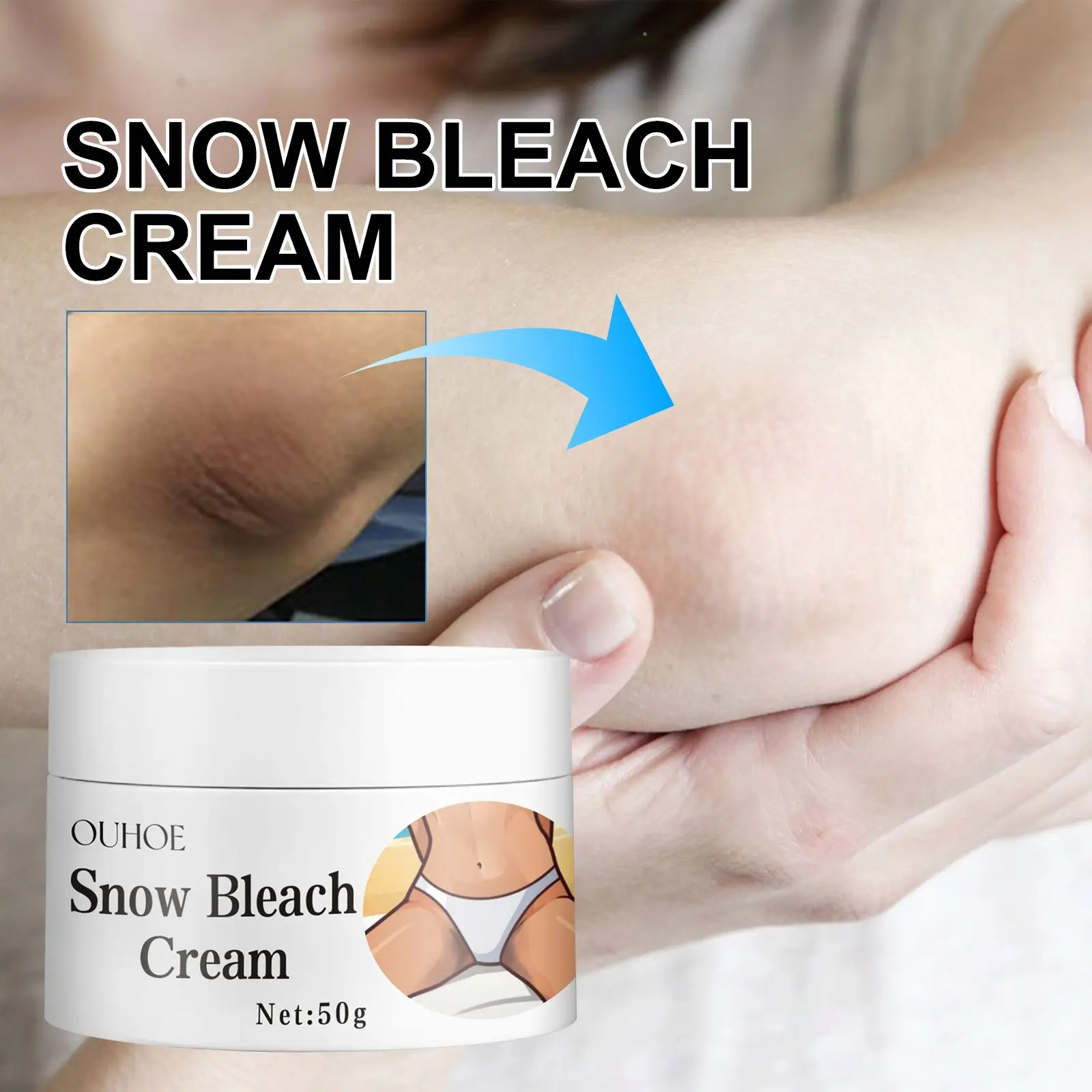 OUHOE Private Part Whitening Snow Bleach Cream Intimate Underarms Bikini Area Remove Dark Spots Inner Thigh Whitening Cream