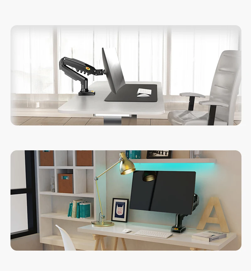 NB F80 Desktop Gas Spring 17-30 Inch LCD LED Monitor Holder Mount Arm ...