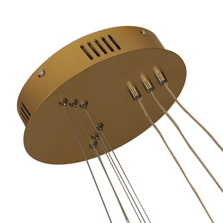 Современный Крытый ресторан гостиной декоративные круглые кольца акриловые алюминиевые роскошные подвесные потолочные хрустальные люстры лампы