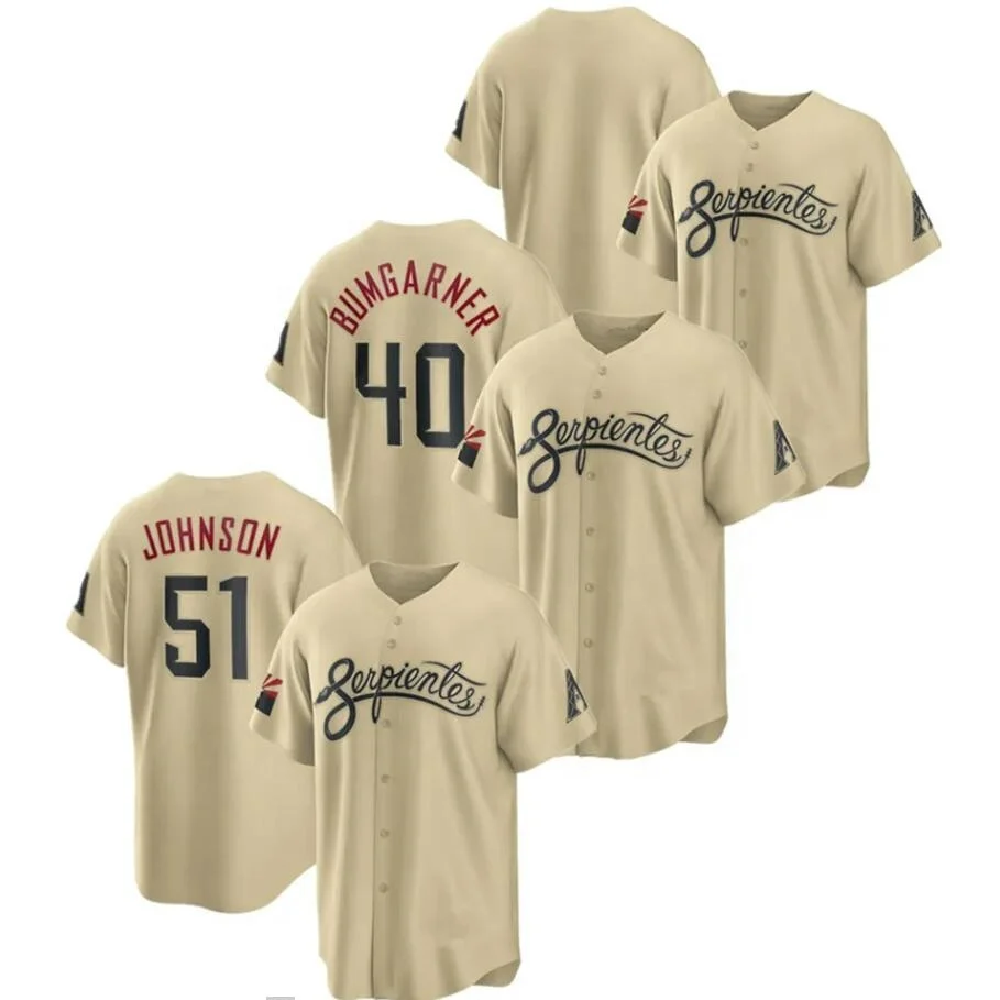 Wholesale 2023 Arizona Baseball Jerseys 40 Bumgarner 51 Johnson 5