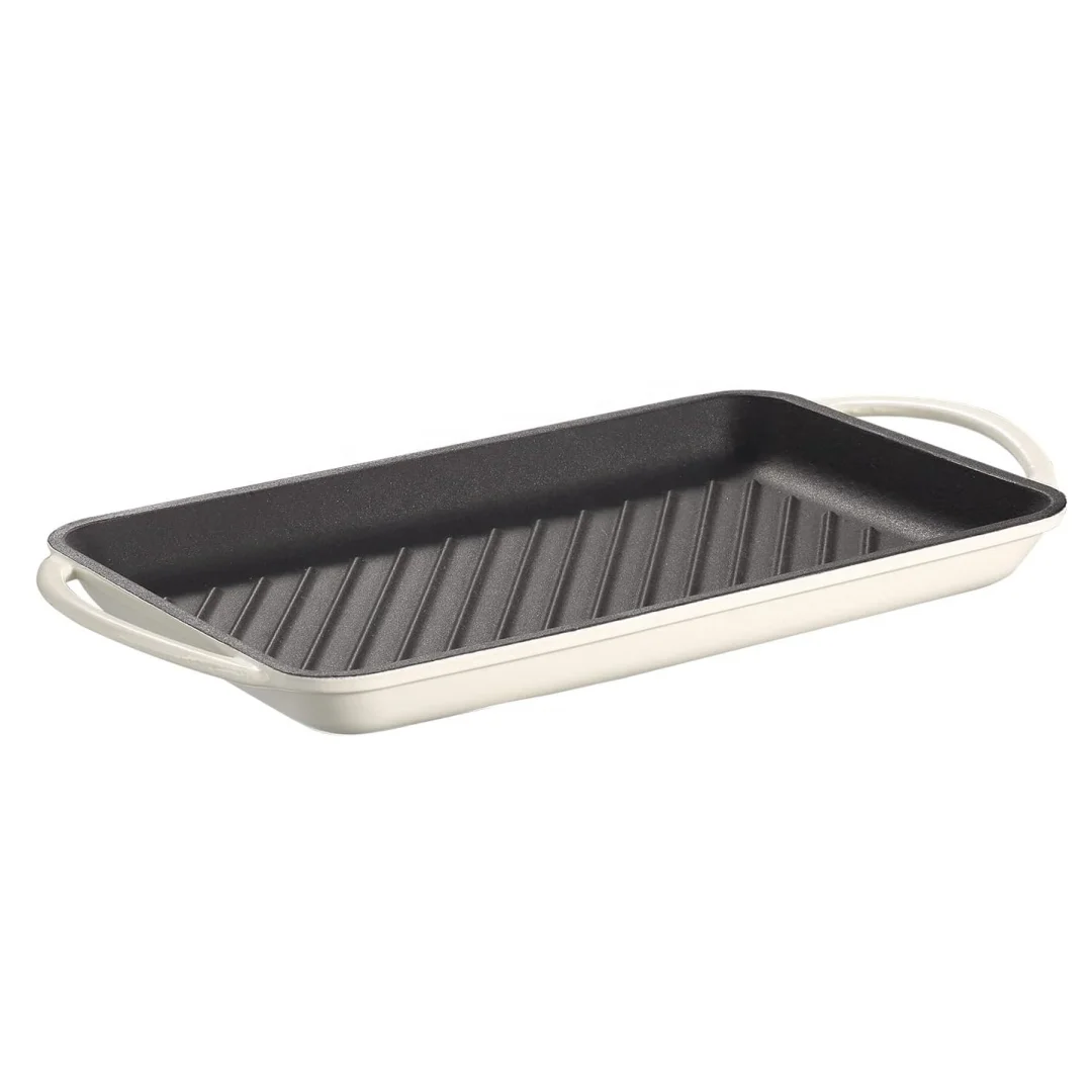 Enameled Cast Iron Griddle Grill Pan Versatile Cooking