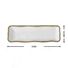 Assiette rectangulaire dorée de 18,5 pouces