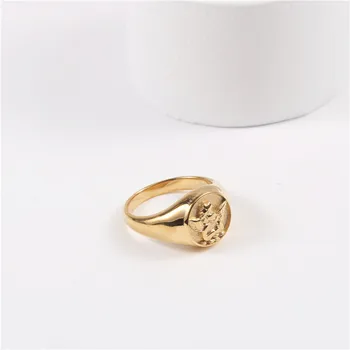 High End 18K PVD Gold Plated Angel Rings Stainless Steel Rings Gold Jewelry Wholesale
