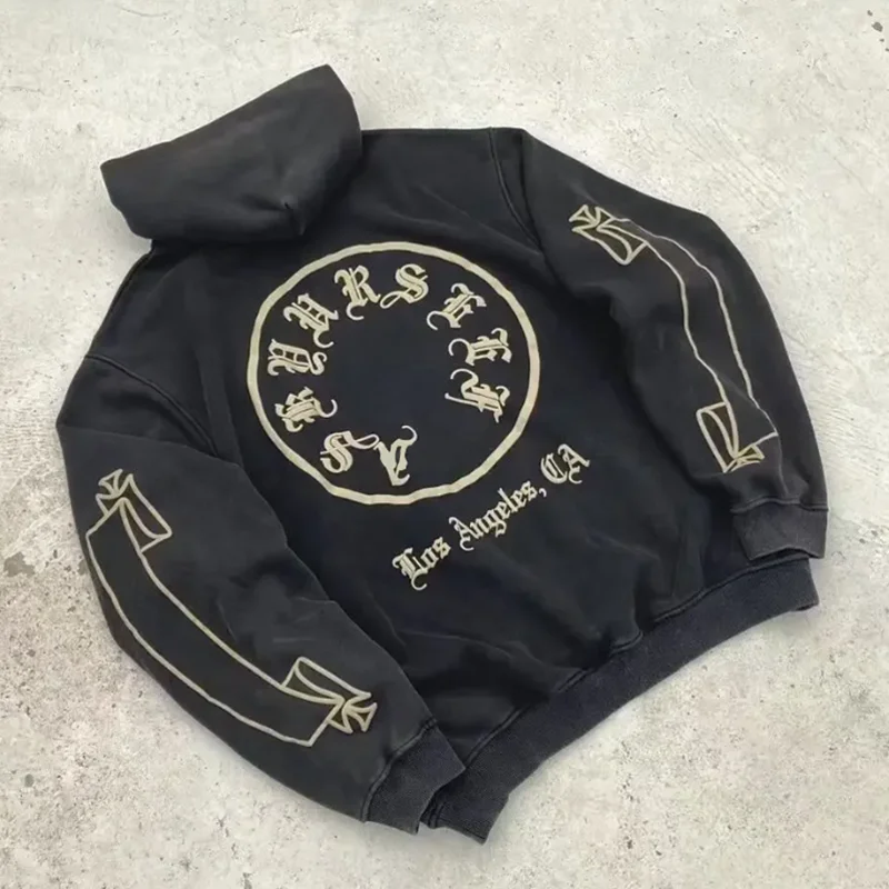 Customized Drawstrings Pullover Hoodies Printing Heavyweight Acid Wash Custom logo Hoodie for Men gallery 2