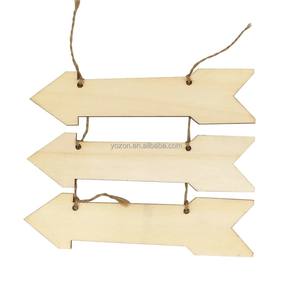 Custom Blank Wood Arrow Signs Crafts Unfinished Wood Arrow Hanging Decor Direction Signs For