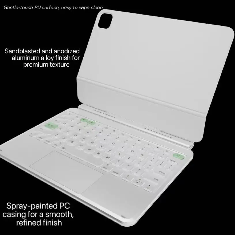 product the aluminum alloy keyboard connects via bluetooth with a magnetic floating design  suitable for ipad pro 11  ipad air556-5