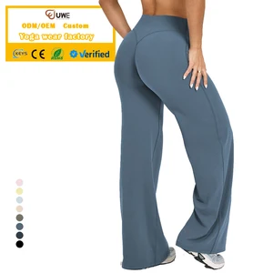 Custom Nylon Spandex Workout Plus Size Sports High Waist Quick Dry Butt Lifting Yoga Pants Gym Women's Yoga Flare Leggings