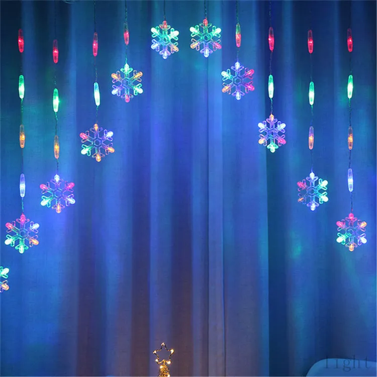 LED Garland Curtain Snowflake Fairy String Lights Garland on the Window Curtain Festoon Christmas Decorations for Home Room