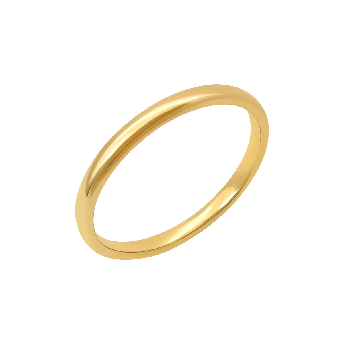 14k Real Yellow Gold Simple Finger Ring Smooth Band Thin Ring
