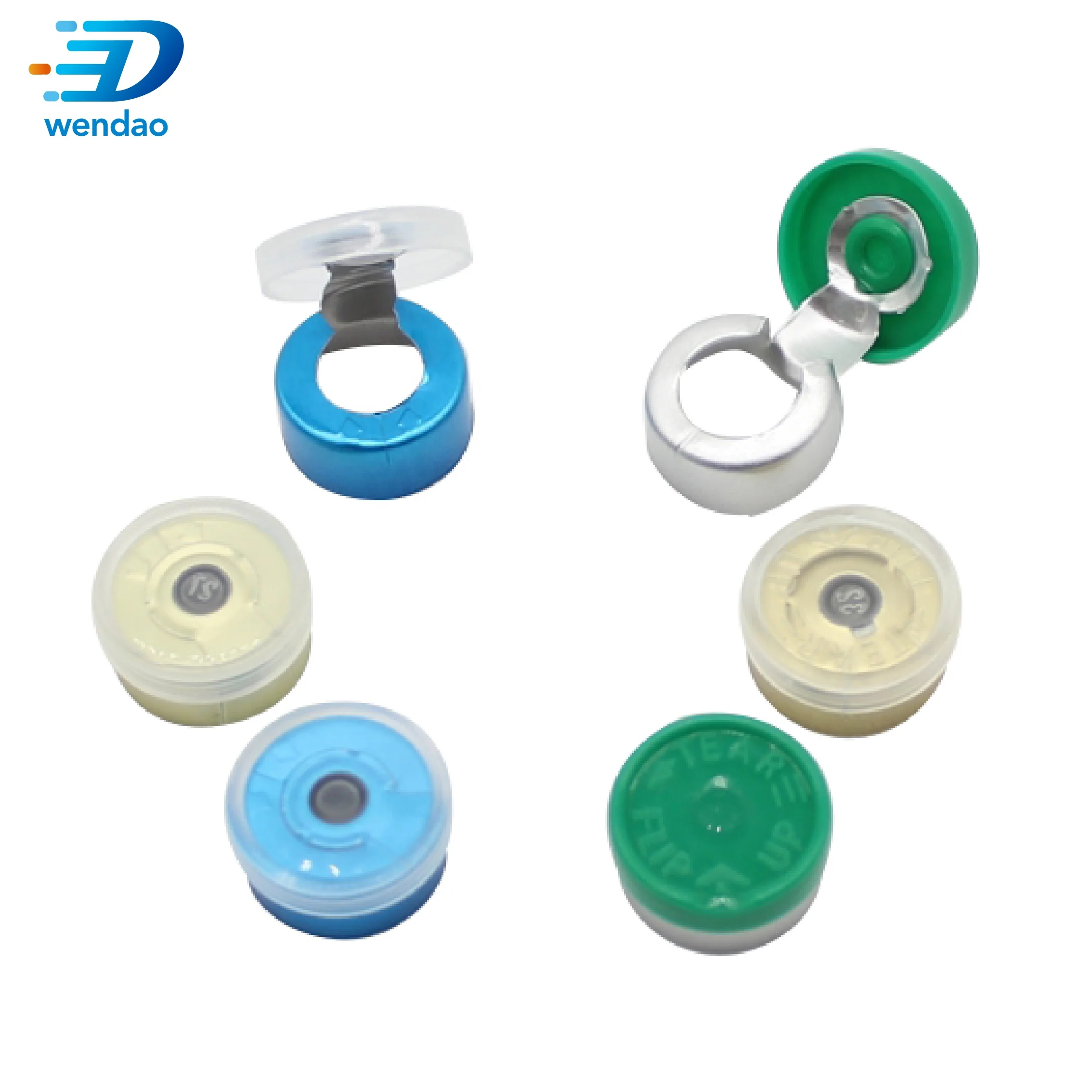 20mm Medication Multi Color Crimp Top Bottle Caps Flip Top Aluminum Plastic Covers with Embossed Letters