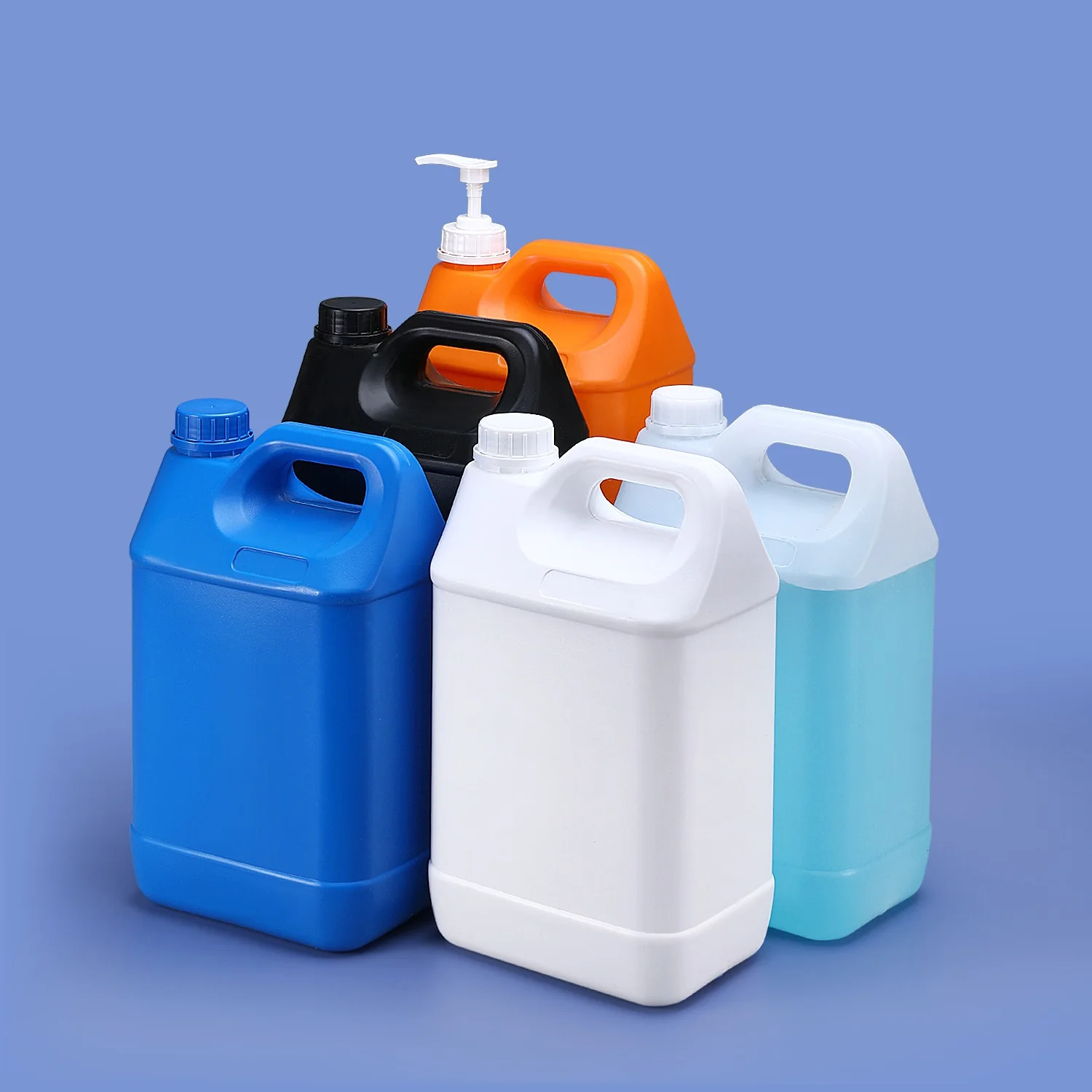 1L2L3L4L5L10L Custom Sreen Printed Square HDPE Plastic Gallon Jugs for Milk Chemical with Screw Cap Sealing Type