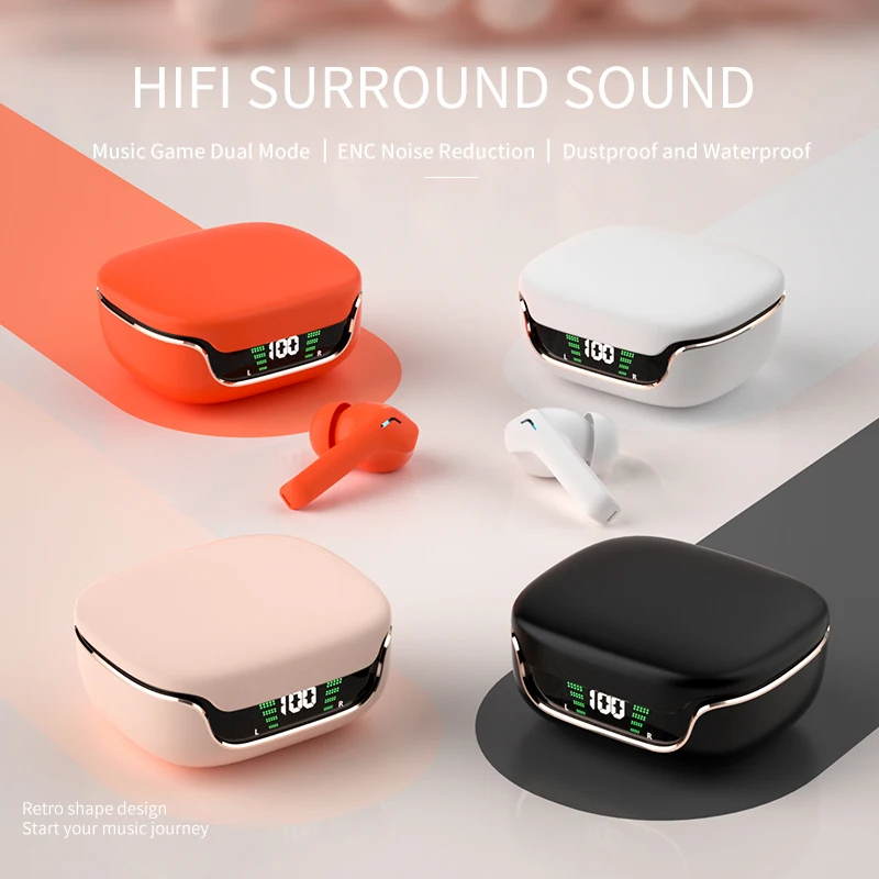 Наушники G06 TWS BT5.3 HiFi, наушники со светодиодным дисплеем, гарнитура, беспроводные наушники-вкладыши с низкой задержкой, игровые наушники-вкладыши