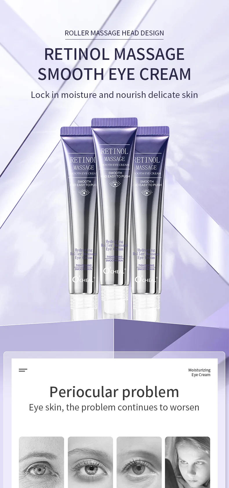 Crema de ochi cu retinol cu masaj Triple Ball 360° – anti-rid