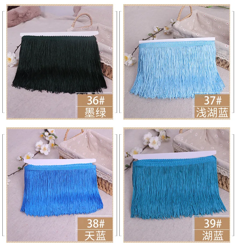 Colorful 4inch Wide Fringe Trim Lace Polyester Fibre Tassel For Clothes ...