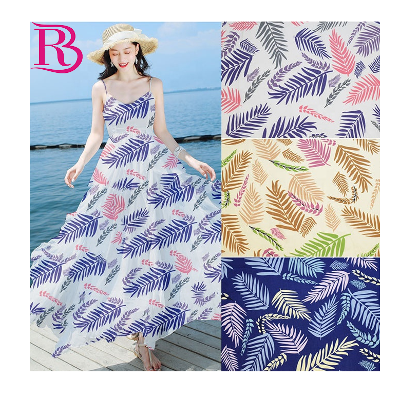 Оптовая продажа, тканая вискозная цифровая вуаль с принтом, 100% вискоза, ткань с принтом для платья