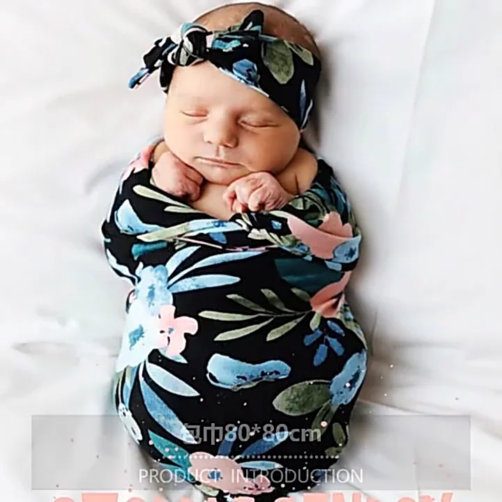 Oem Service Adjustable Super Hot Patterns Baby Swaddle Blanket Wrap Set With Baby Hat Buy Baby