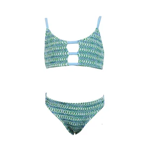 Kids Swim Bikini Girls Swimwear Support Custom Printing Kids Bow Swimsuit Beachwear